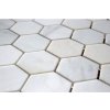 Kamenná mozaika z mramoru, Hexagon milky white, 30,7x30,5x0,9 cm, NH204, Kus, II. Akosť