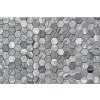 Kamenná mozaika z mramoru, Hexagon silver grey, 30,7x30,5x0,9 cm, NH205, Kus, II. Akosť