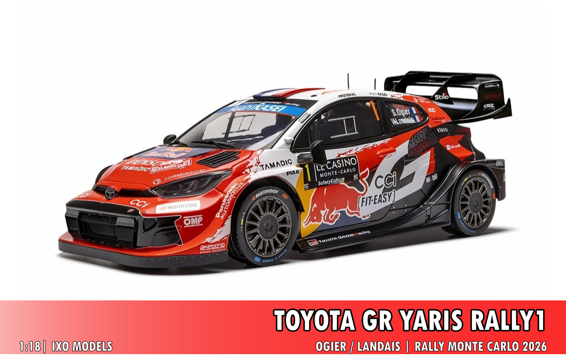 Toyota GR Yaris Rally1, Rally Monte Carlo 2026, 1:18 Ixo Models