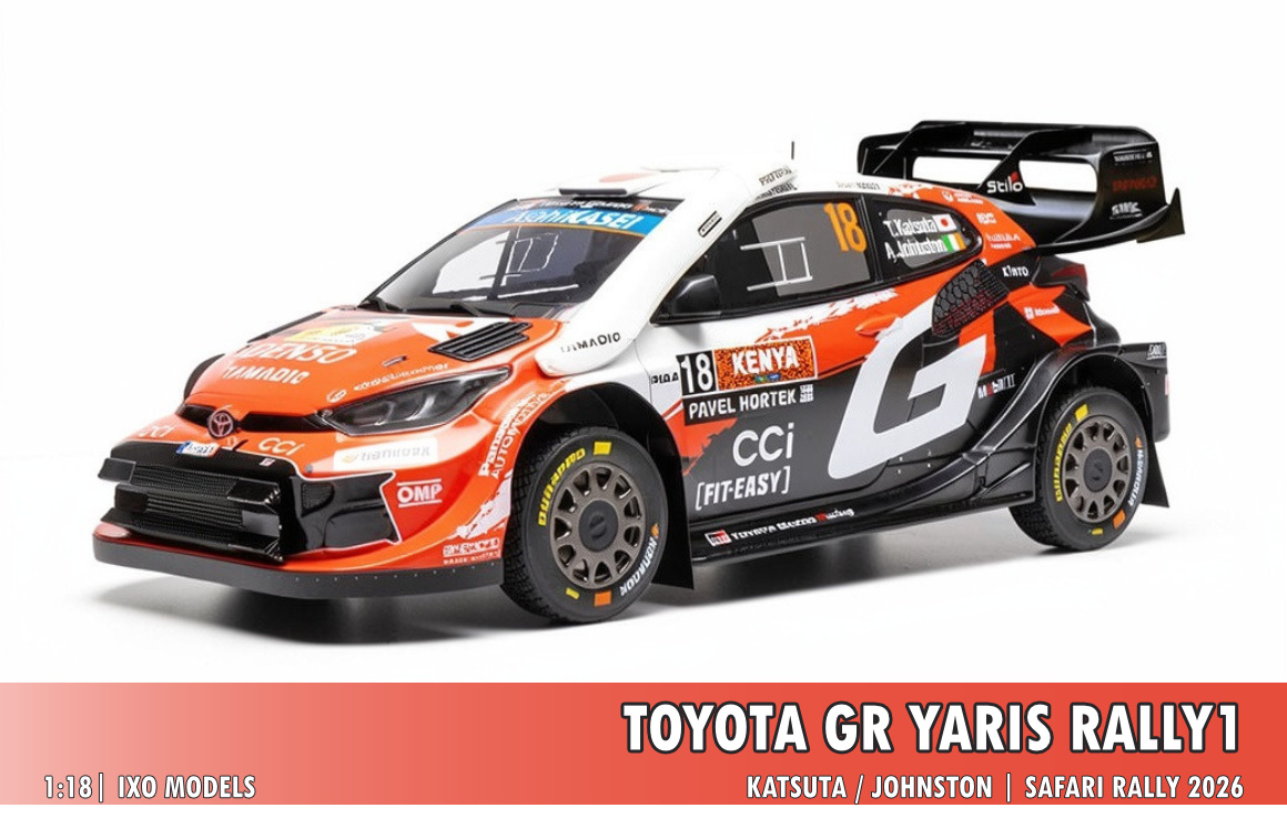 Toyota GR Yaris Rally1, Safari Rally 2026, 1:18 Ixo Models