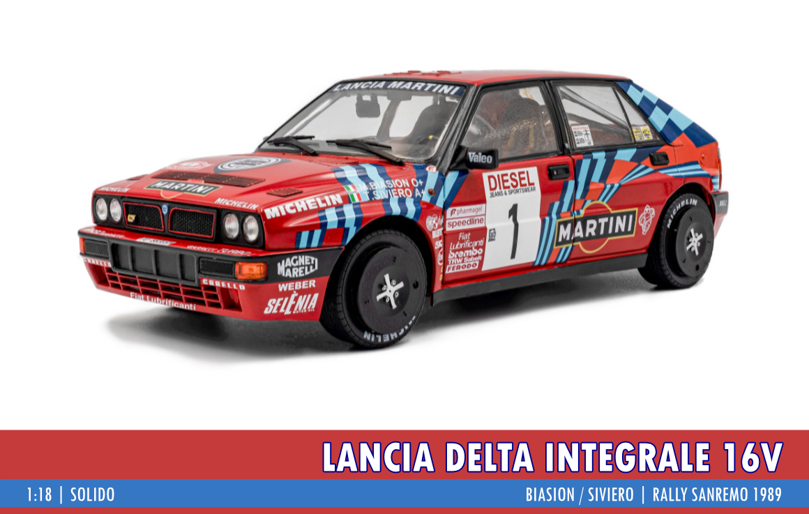 Lancia Delta Integrale 16V, Rally Sanremo 1989, 1:18 Solido