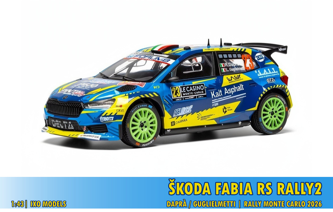 Škoda Fabia RS Rally2, Rally Monte Carlo 2026, 1:43 Ixo Models