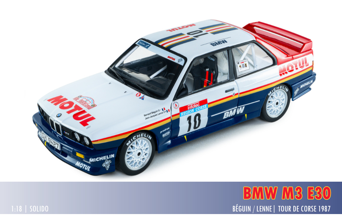 BMW M3 E30, Tour de Corse 1987, 1:18 Solido