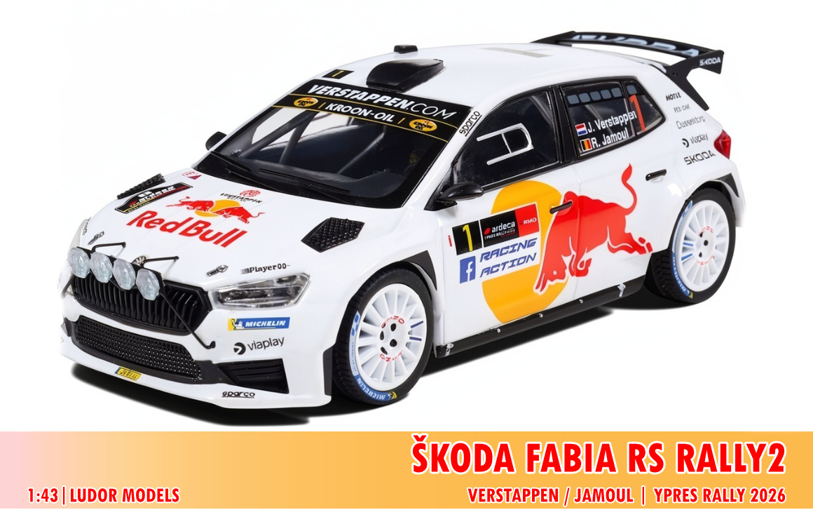 Škoda Fabia RS Rally2, Ypres Rally 2026, 1:43 Ludor Models