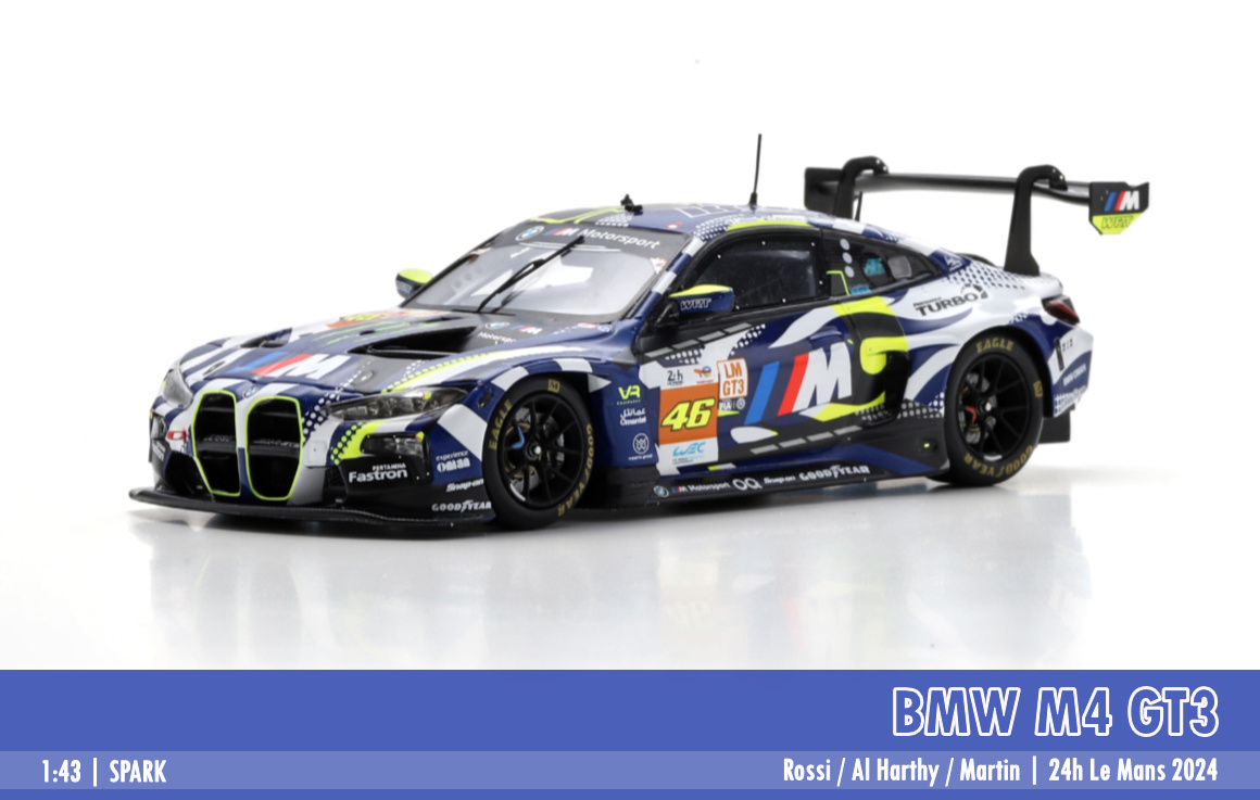 BMW M4 GT3 #46, 24h Le Mans 2024, 1:43 Spark