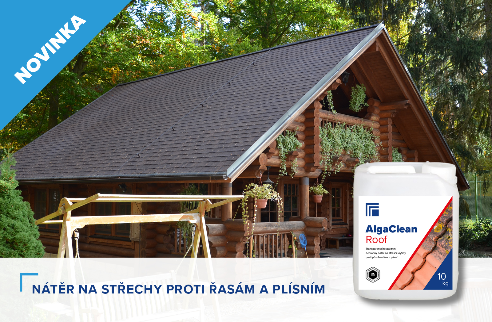 Transparentní fotoaktivní ochranný nátěr na střešní krytiny proti působení řas a plísní