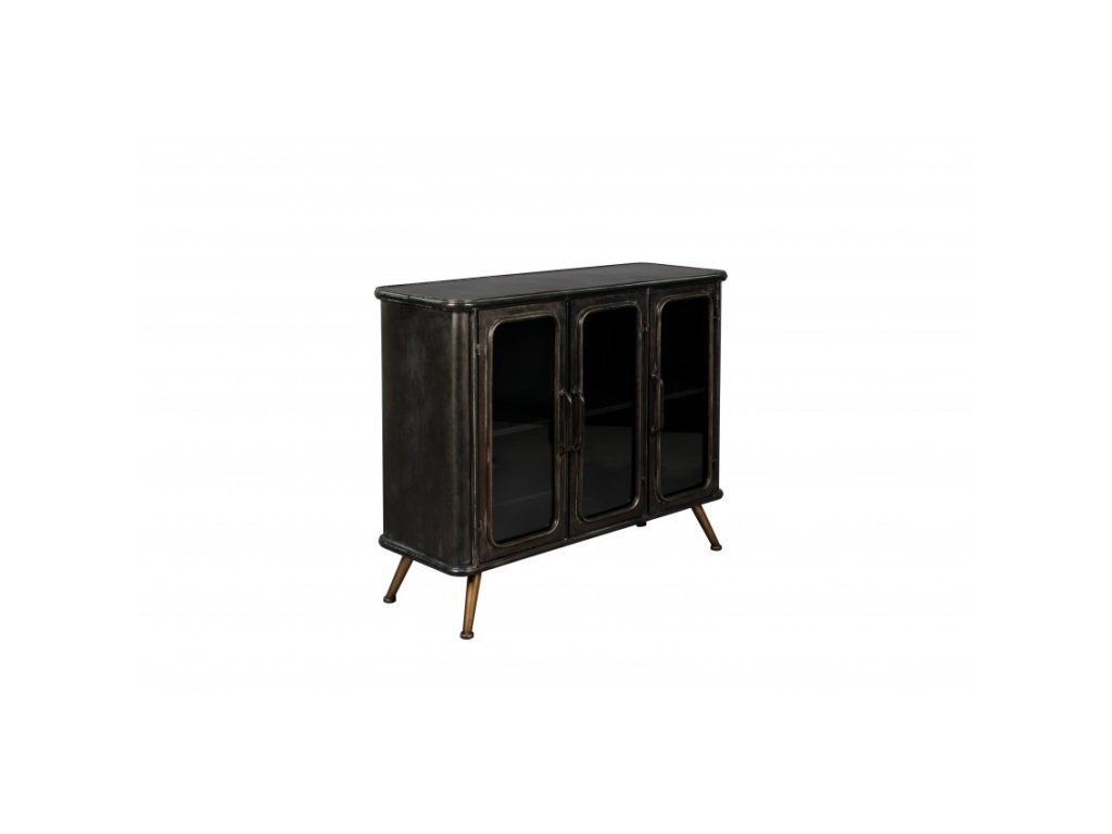 7057 10 kovova komoda vintage denza dutchbone 100x80 cm cerna