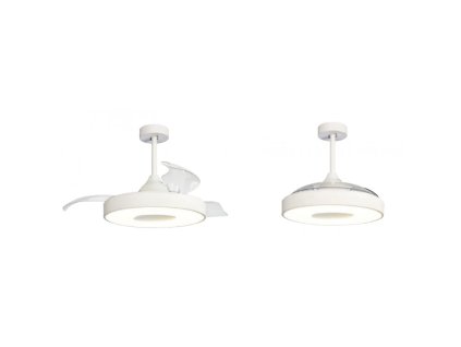 9967 10 stropni svitidlo coin led mantra ventilator vysuvne lopatky bile