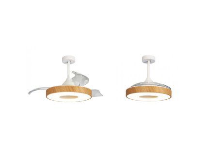 9970 11 stropni svitidlo coin led mantra ventilator vysuvne lopatky bile drevo