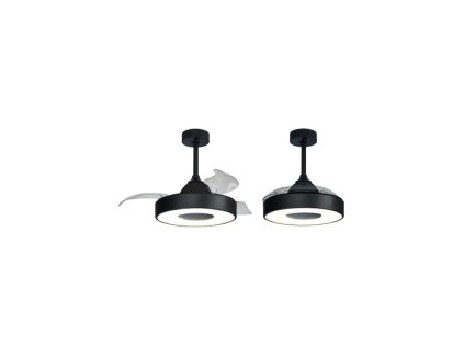 9982 7 stropni svitidlo coin mini led mantra ventilator vysuvne lopatky cerne