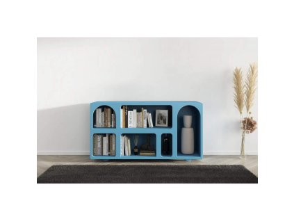 10315 8 drevena komoda knihovna s oblouky visby olimpia long sire 140 cm modra