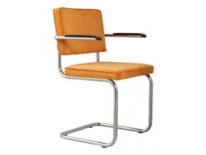 673 5 jidelni zidle ridge rib zuiver zluta s podruckami leskly ram