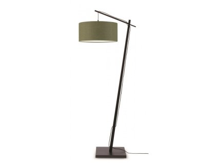 10585 7 stojaci lampa andes 4723 bambus cerny a lnene stinidlo zelena