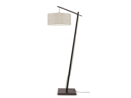 10591 7 stojaci lampa andes 4723 bambus cerny a lnene stinidlo svetle sede