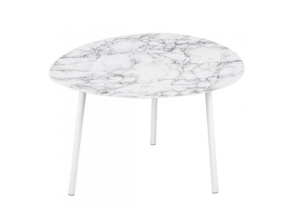 11425 3 odkladaci stolek ovoid marble pt 51 cm bily