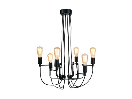 12562 9 zavesny lustr seattle 6 ram 55 cm cerny kov