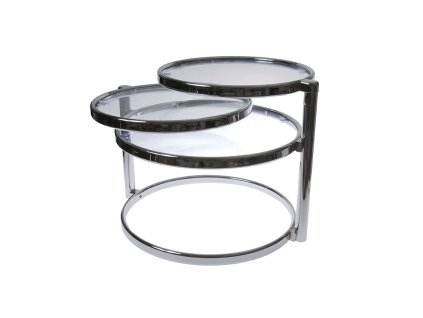 12703 4 odkladaci stolek swivel double pt 58 cm chrom a sklo