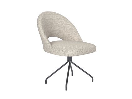 Jídelní otočná židle MICK WLL, kovové nohy "oblouk", béžový látkový potah