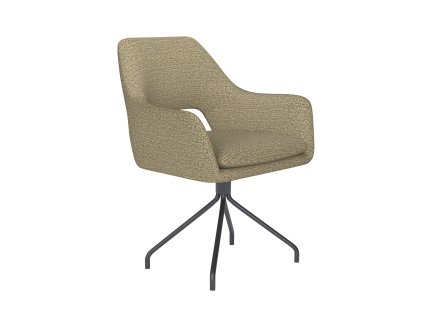 Jídelní otočná židle MOS WLL, kovové nohy "oblouk", zelený látkový potah