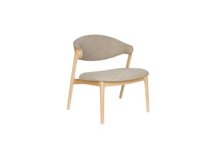Křeslo BABINGTON Dutchbone, dřevo a polyester, přírodní, béžová