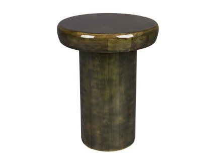 Odkládací stolek MUSH S Dutchbone ⌀ 35 cm, dřevo, zelený