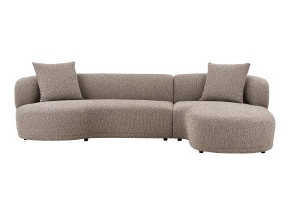 Rohová pohovka KINGSTON 294 cm, pravý roh, polyester, hnědá