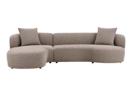 Rohová pohovka KINGSTON 294 cm, levý roh, polyester, hnědá