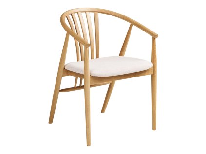 Jídelní židle AGUSTIN HOUSE NORDIC, dřevo a textilní sedák, přírodní