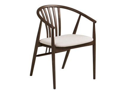 Jídelní židle AGUSTIN HOUSE NORDIC, dřevo a textilní sedák, kouřová