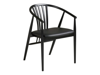 Jídelní židle AGUSTIN HOUSE NORDIC, bukové dřevo, sedák umělá kůže, černá