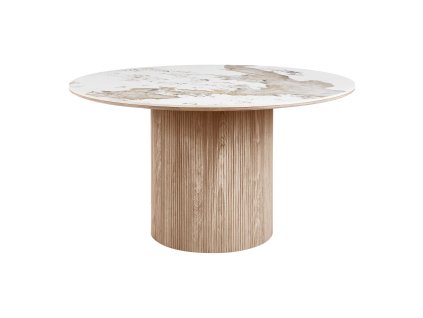 Jídelní stůl ATHENS House Nordic, ø140x76 cm, dřevo a keramika