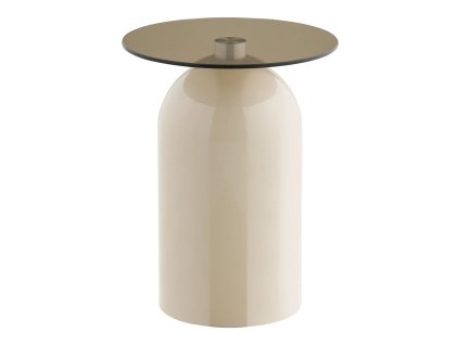 Odkládací stolek RAVELLO House Nordic ⌀40 cm, kov a sklo, šedobéžový