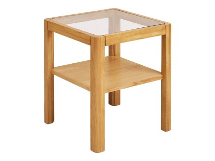 Odkládací stolek LOURMARIN House Nordic,  40x40 cm, dřevo a sklo