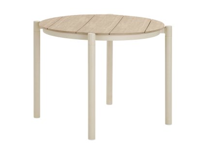 Jídelní stůl ABELA House Nordic, průměr 90 cm, kov a plast, pískový