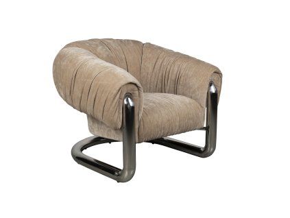 Lounge křeslo MARLY Dutchbone, polyester a kov, béžové