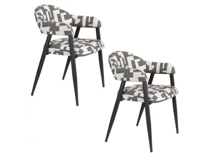 1450 13 jidelni zidle miyo dutchbone kov a polyester cernobila