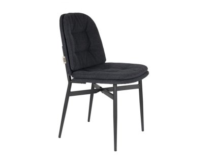 1456 10 jidelni zidle jade dutchbone kov a polyester tmave modra