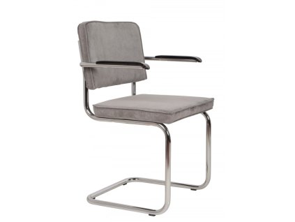 1609 5 jidelni zidle ridge rib zuiver svetle seda s podruckami leskly ram