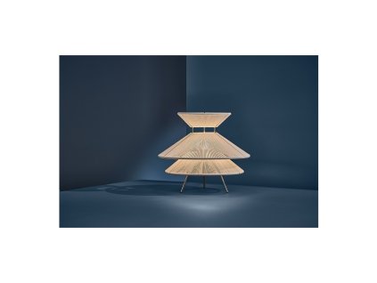 2281 6 stolni lampa kiku frandsen vyska 30 5 cm kov a len bila
