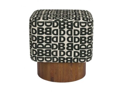 2341 7 stolicka monogram dutchbone vyska 40 cm polyester a mangove drevo hneda