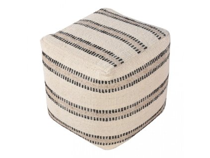 2872 1 puf bally 40x40 cm rucne tkany slonova kost cerna