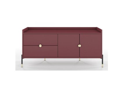 3139 10 komoda tv dancan iga 65 5x142 cm kastanova barva kovove nohy ve zlate barve