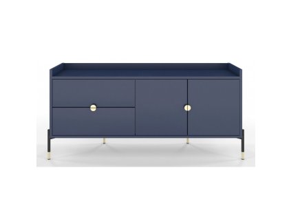 3142 12 komoda tv dancan iga 65 5x142 cm modra barva kovove nohy ve zlate barve