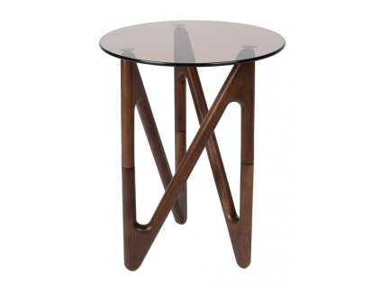 4429 8 odkladaci stolek naia dutchbone 40 cm tmave drevo i sklo