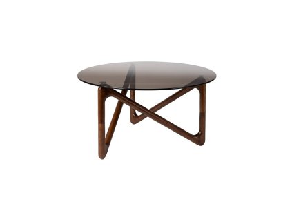 4435 8 konferencni stolek naia dutchbone 80 cm tmave drevo i sklo