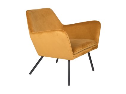 Lounge křeslo BON WLL, sametové, zlaté