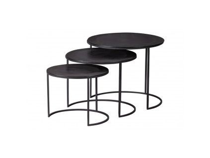 6082 4 kulate odkladaci stolky janne set 3 ks kov cerny