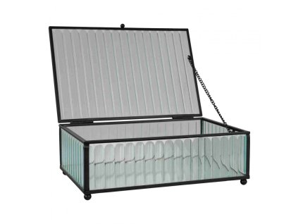 7357 6 ulozny box santorini house nordic sklo a cerny kov