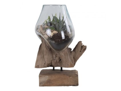7405 5 vaza na samorostu san marino kapka 25 cm drevo a sklo