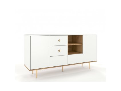 8299 4 komoda moderni skandica harmoni 83x160 cm bila a zlate kovove nohy